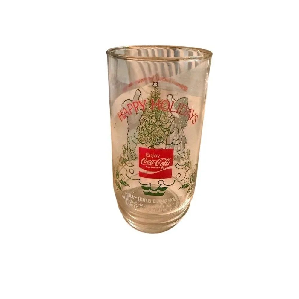 Vintage 1980 Coca-Cola Holly‎ Hobbie & Robby Deck the Halls Glass Tumbler